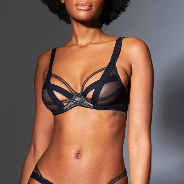Laight Open Cup Bra - Black -