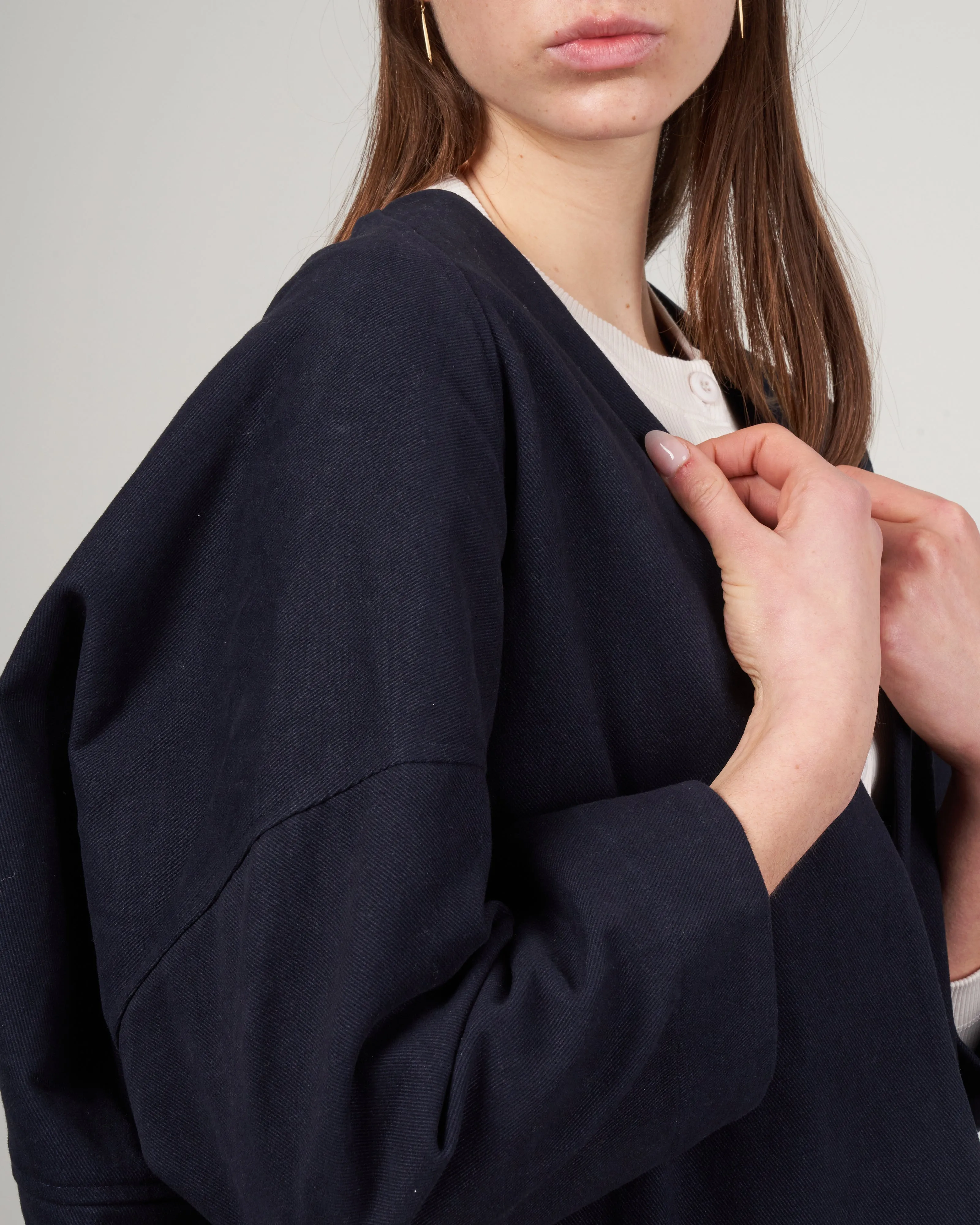 lantern sleeves jacket - navy