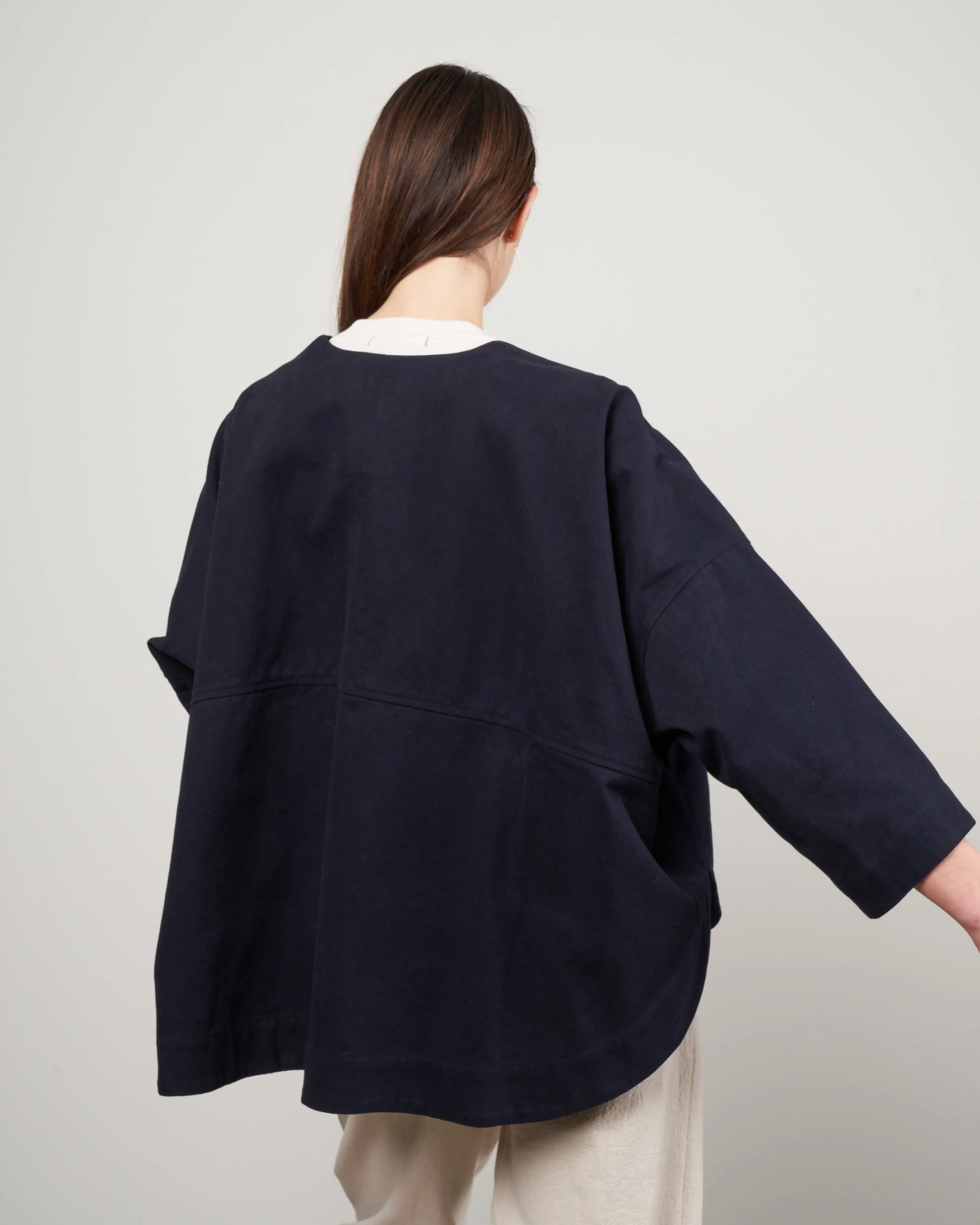 lantern sleeves jacket - navy