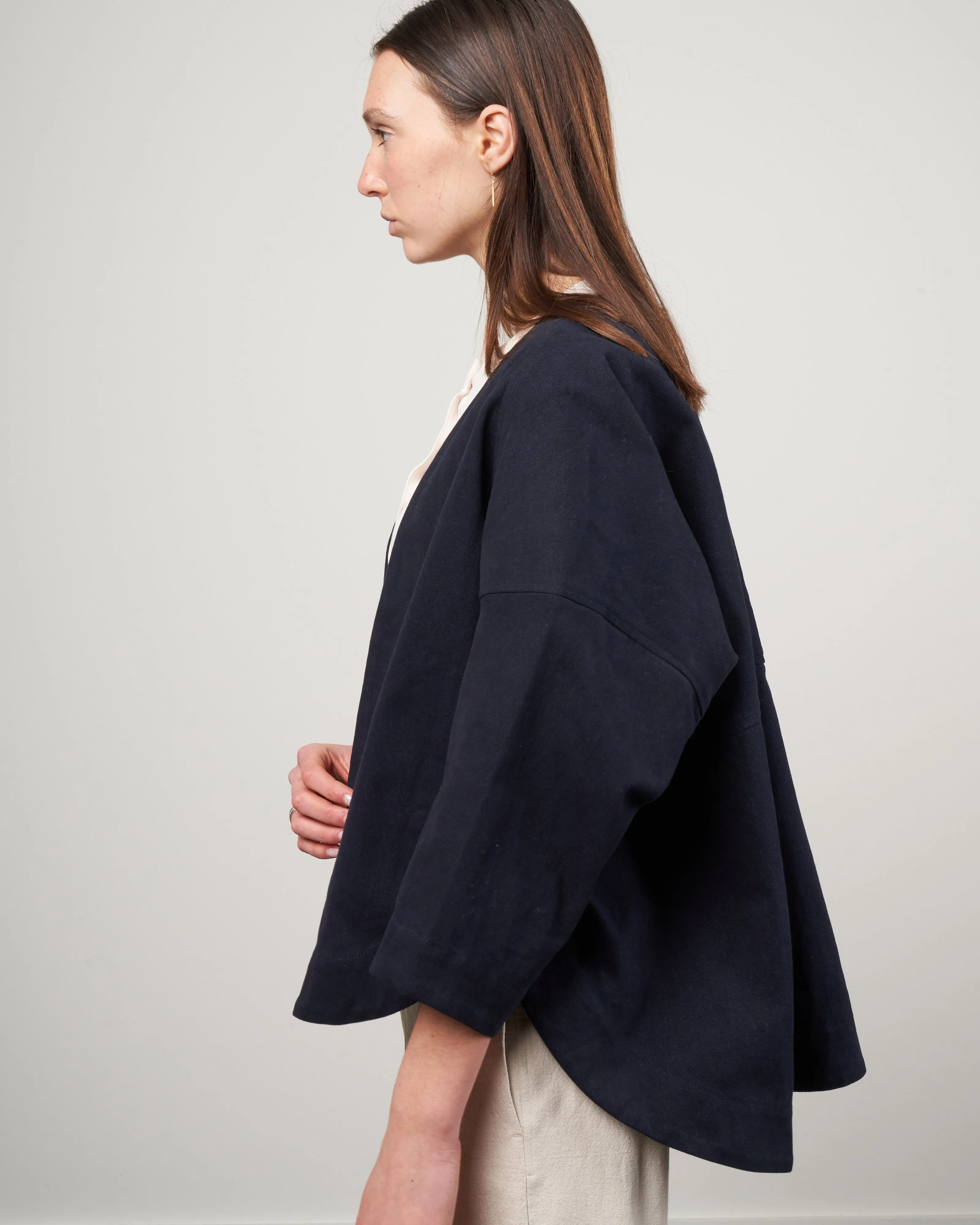 lantern sleeves jacket - navy