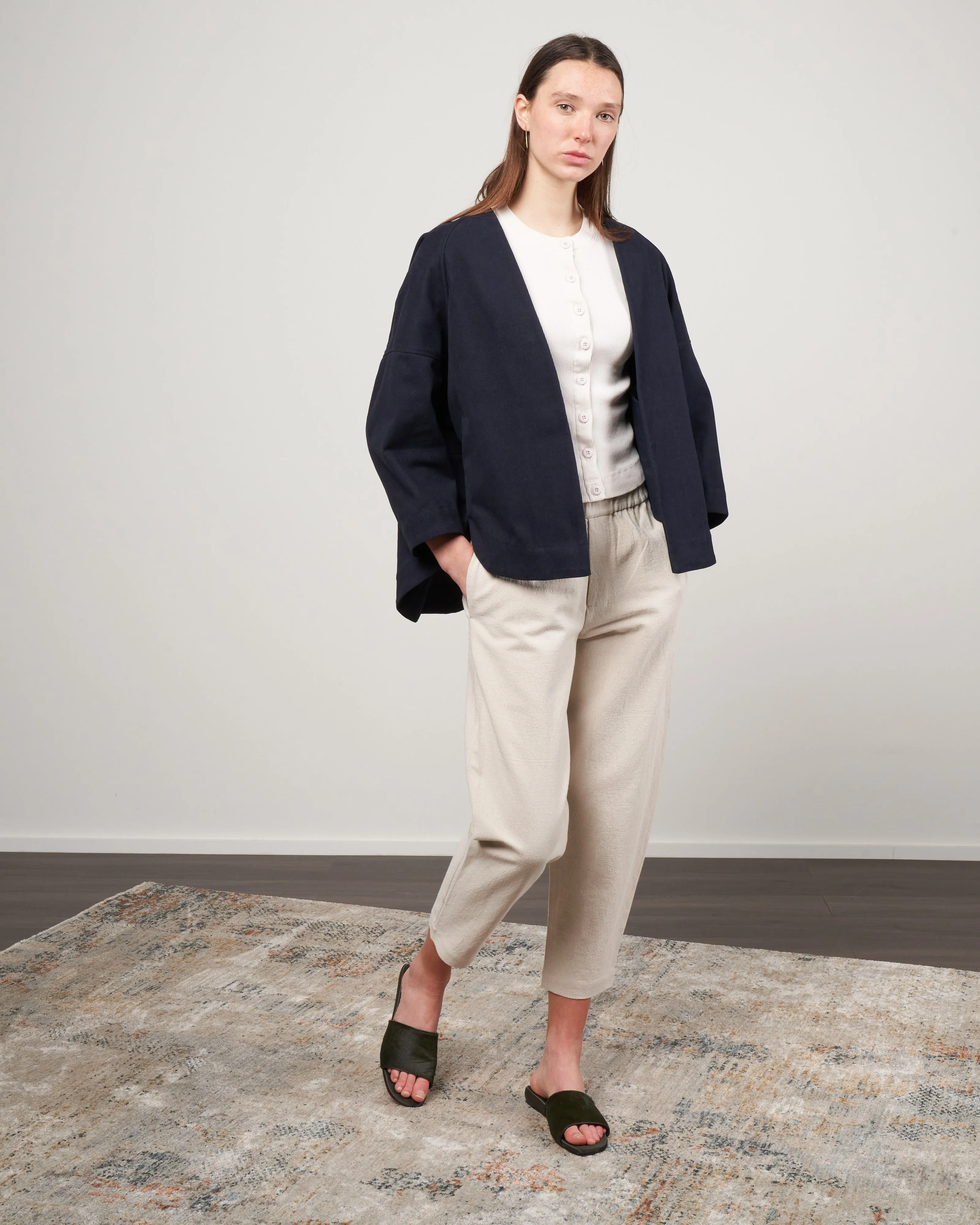 lantern sleeves jacket - navy