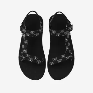 Las Vegas Raiders Womens Repeat Logo Strap Sandal