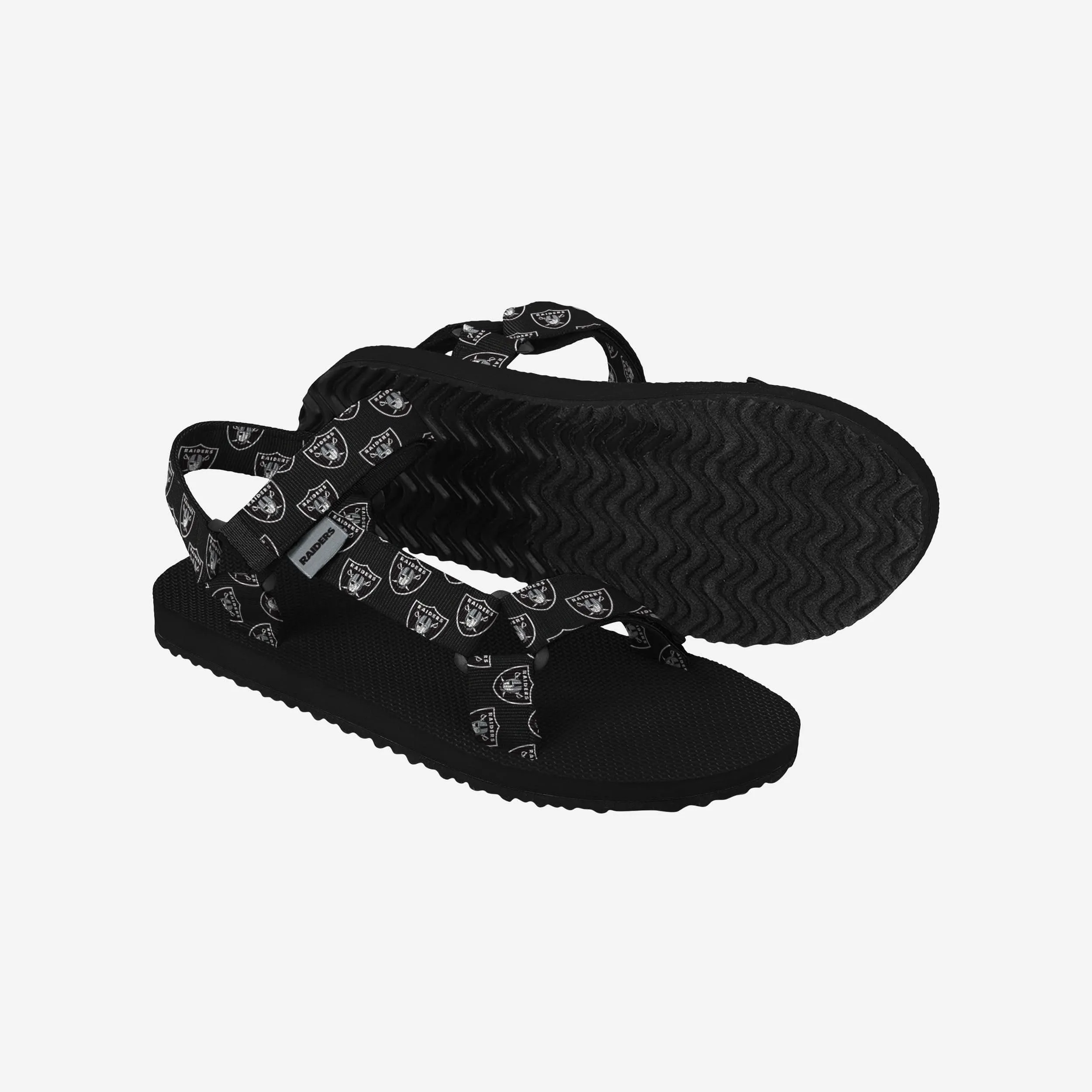 Las Vegas Raiders Womens Repeat Logo Strap Sandal