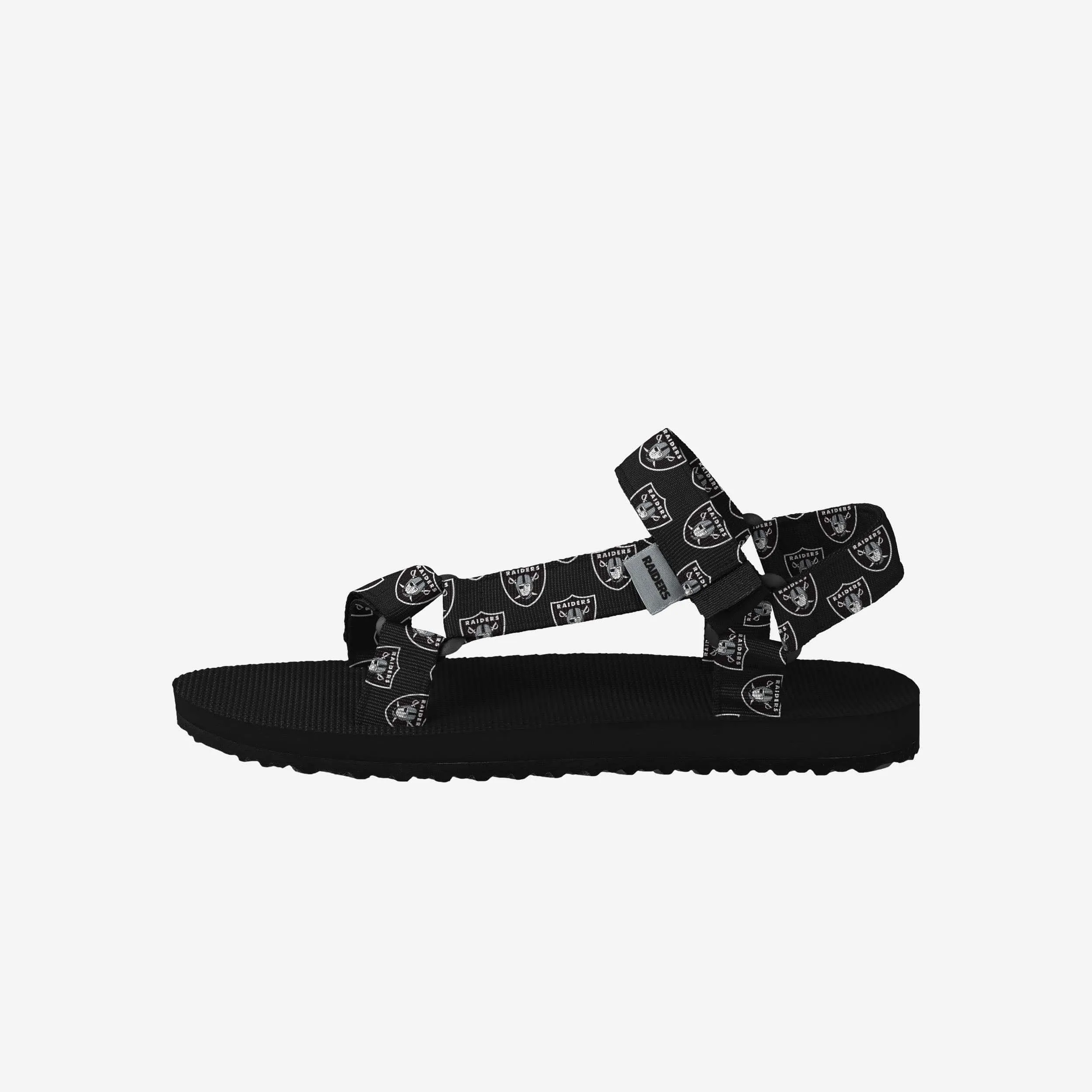 Las Vegas Raiders Womens Repeat Logo Strap Sandal