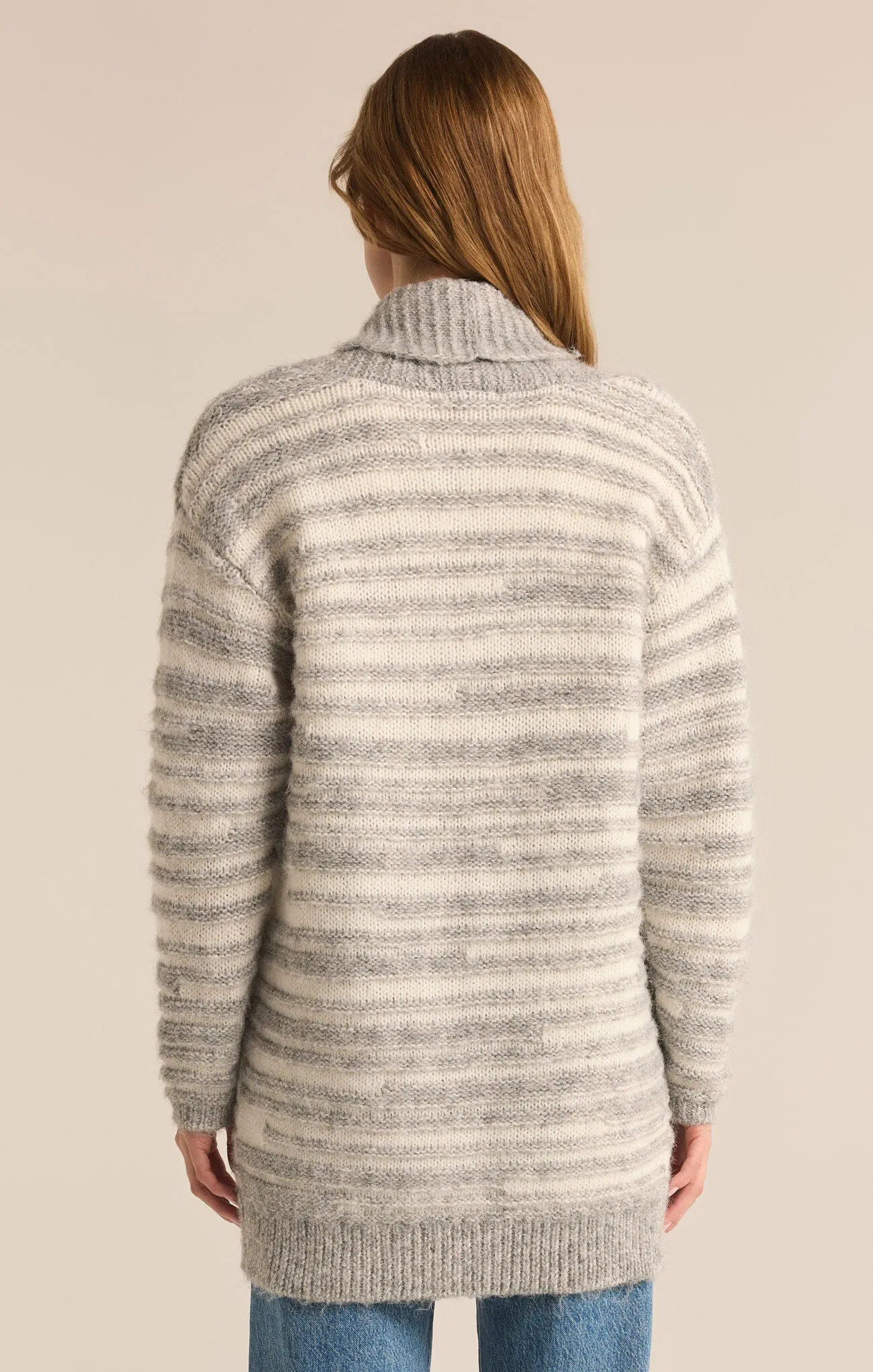 LEVEL UP CARDIGAN - LIGHT HEATHER GREY