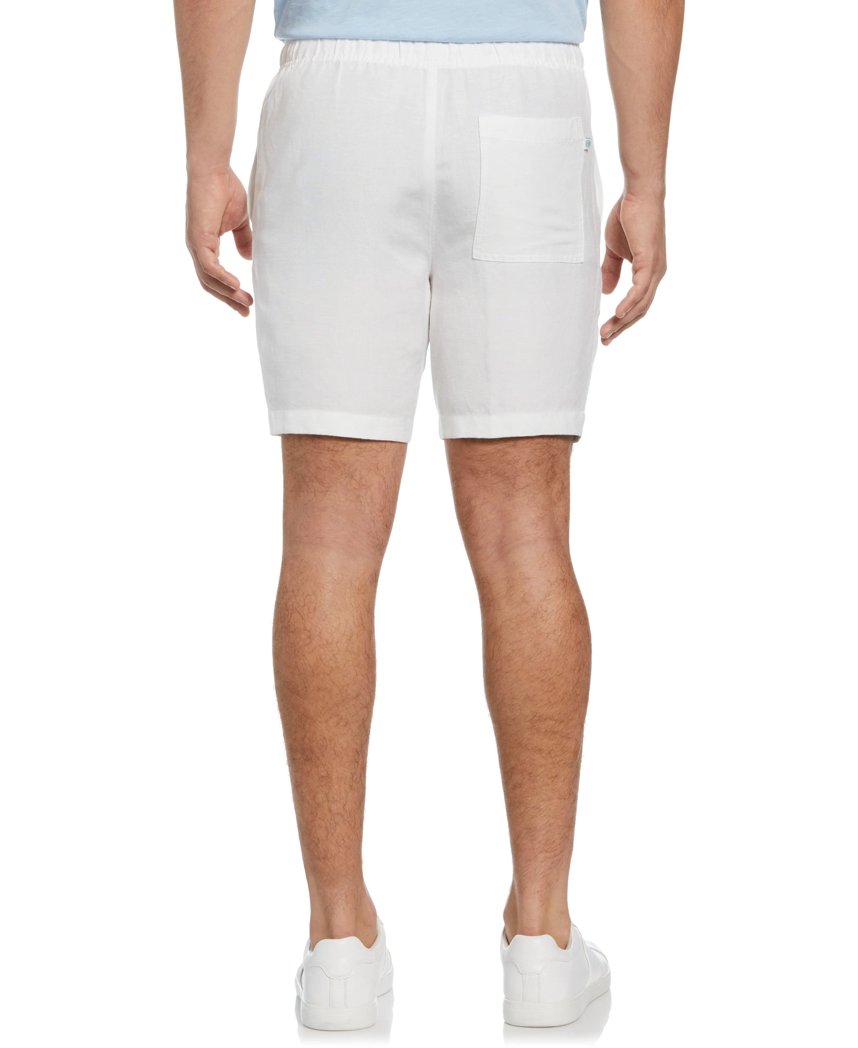 Linen-Blend Pull On Drawstring Shorts
