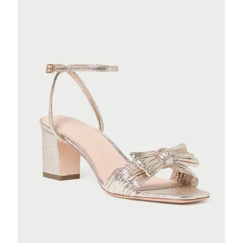 Loeffler Randall Kimora Champagne Pleated Bow Sandal
