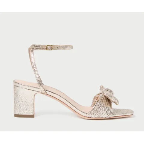 Loeffler Randall Kimora Champagne Pleated Bow Sandal