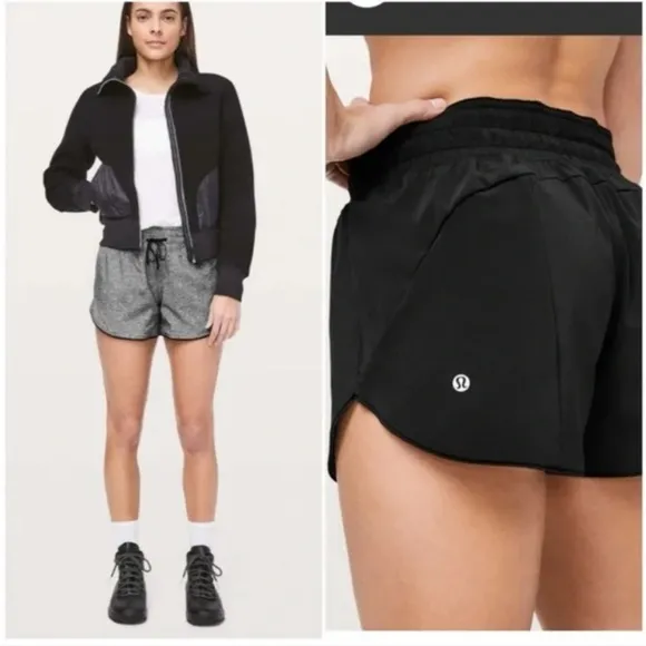 Lululemon Choose A Side Reversible Short Heather Lux Multi Black Size 6