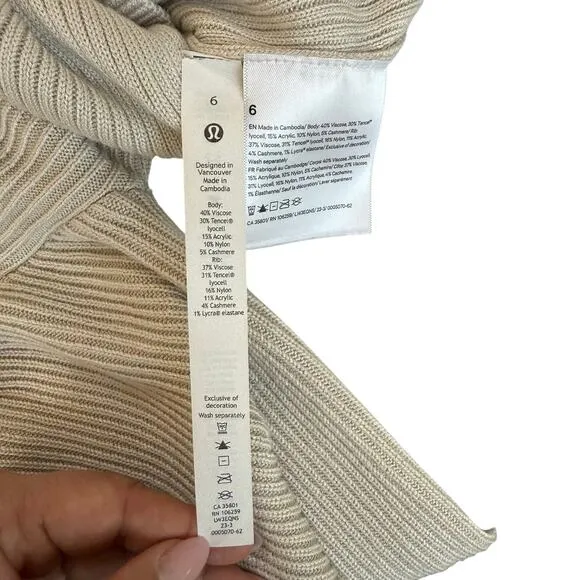 LULULEMON Reversible Beige Crossover Sweater