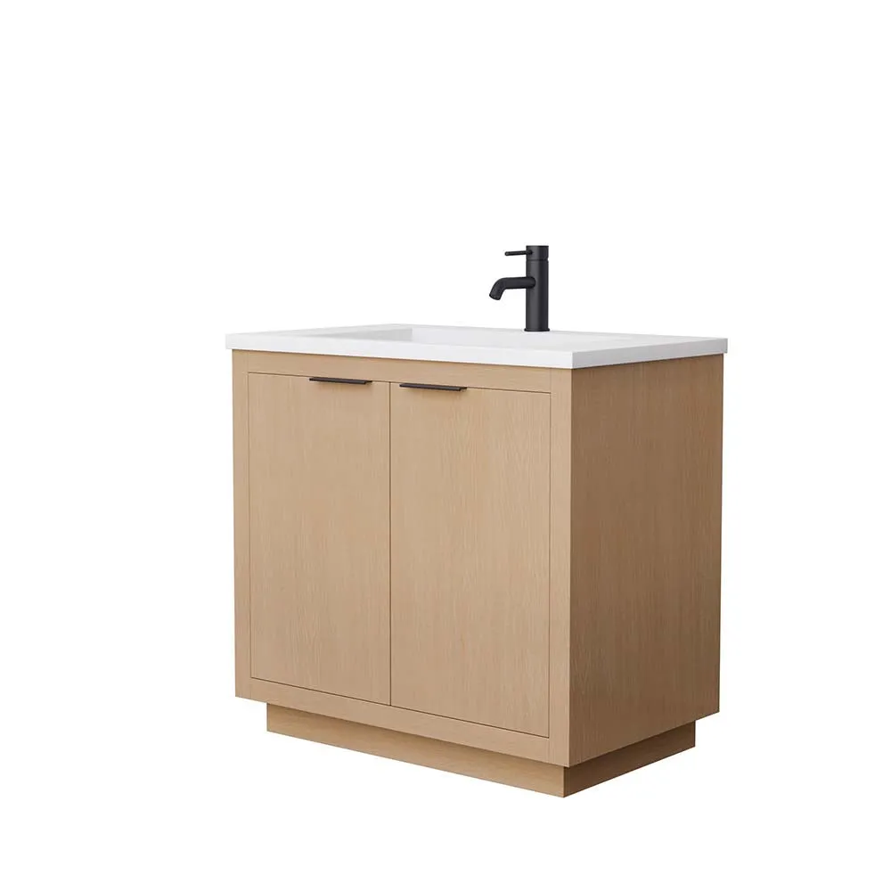 Maroni 36 Inch Single Bathroom Vanity in Light Straw