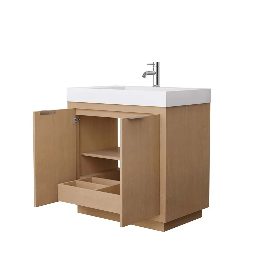 Maroni 36 Inch Single Bathroom Vanity in Light Straw