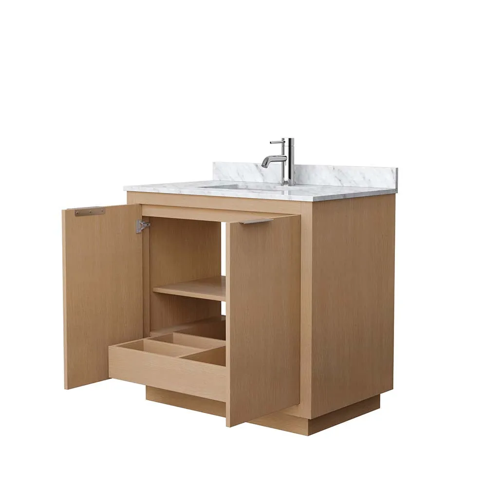 Maroni 36 Inch Single Bathroom Vanity in Light Straw