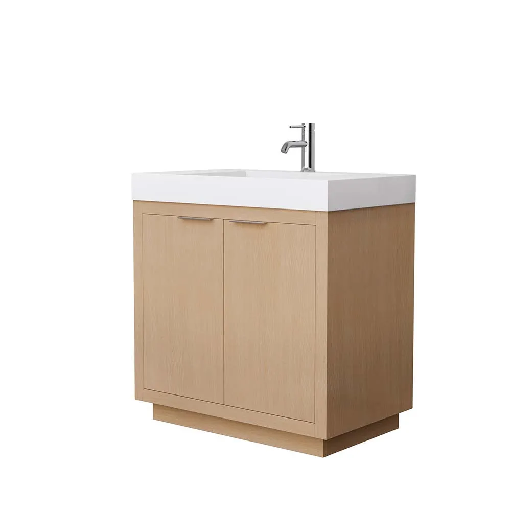 Maroni 36 Inch Single Bathroom Vanity in Light Straw