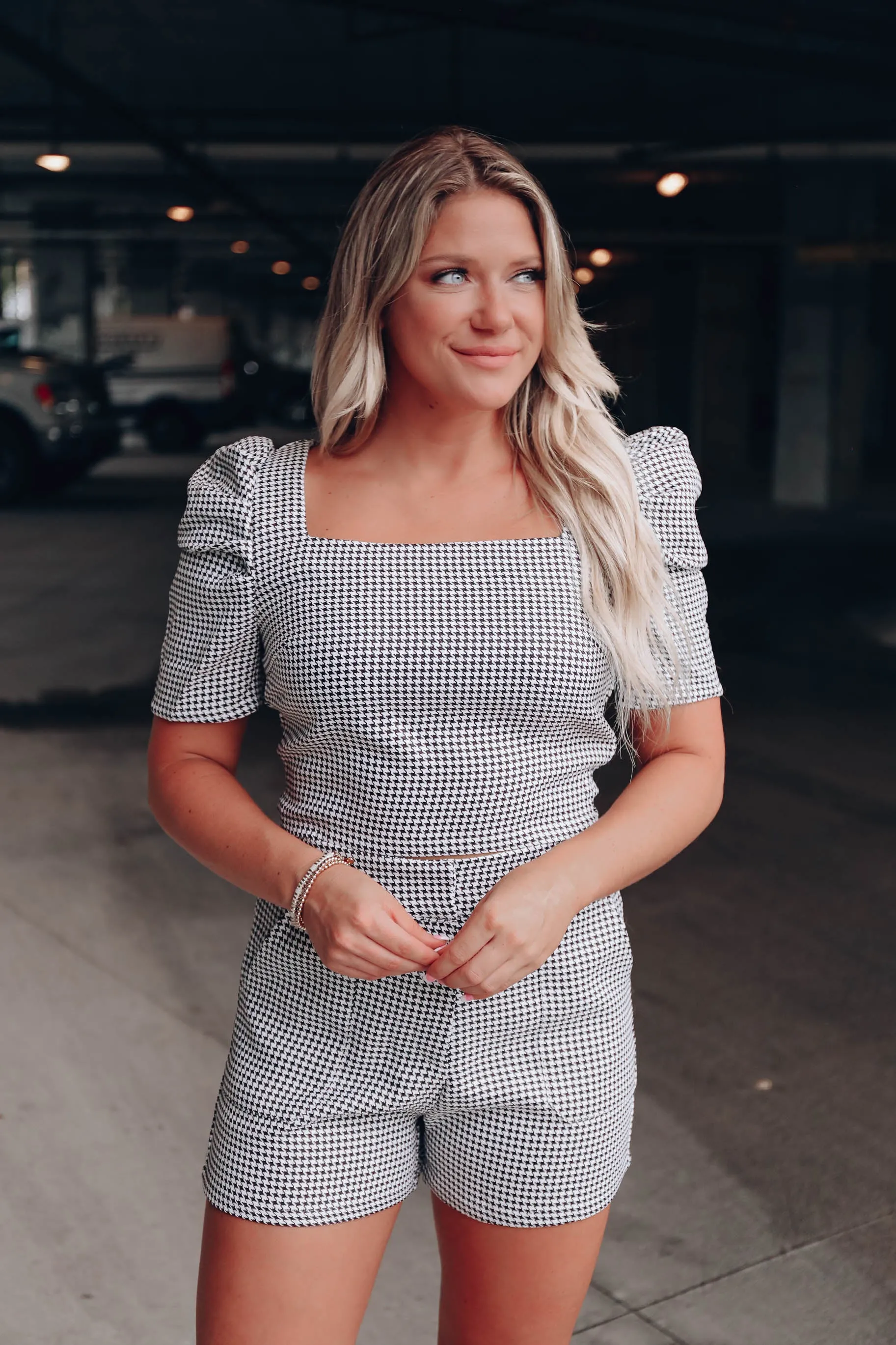 McQueen Houndstooth Crop Top