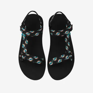 Miami Dolphins Womens Repeat Logo Strap Sandal