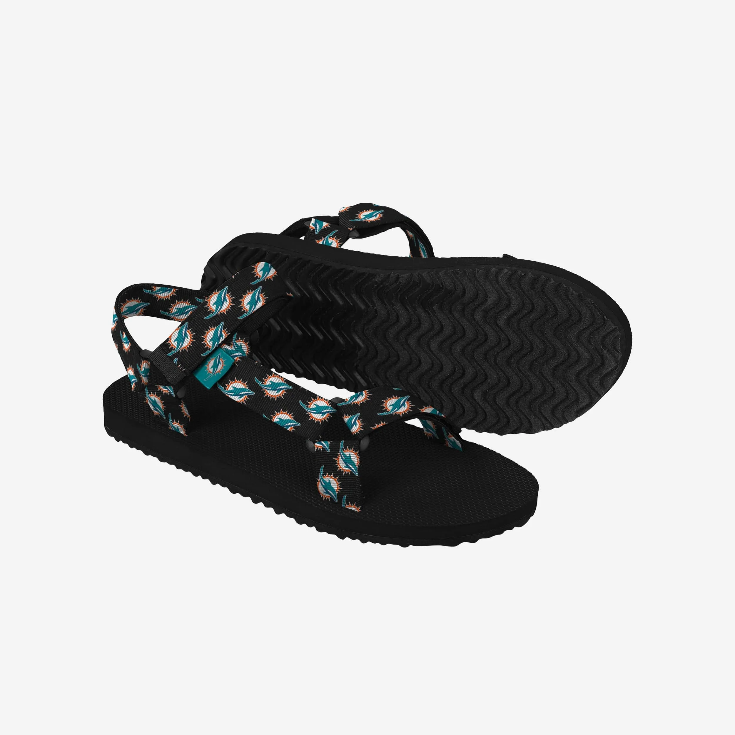 Miami Dolphins Womens Repeat Logo Strap Sandal