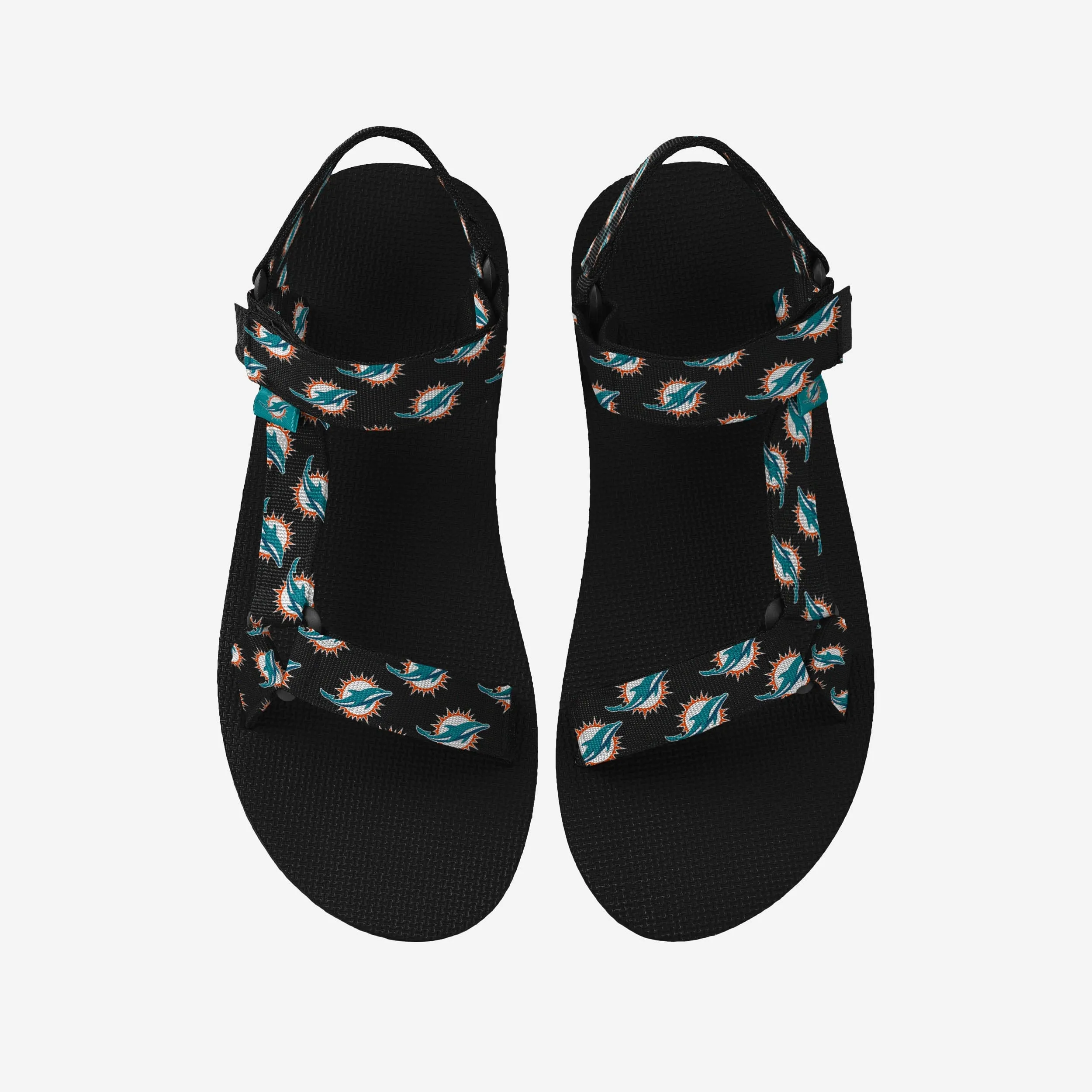 Miami Dolphins Womens Repeat Logo Strap Sandal