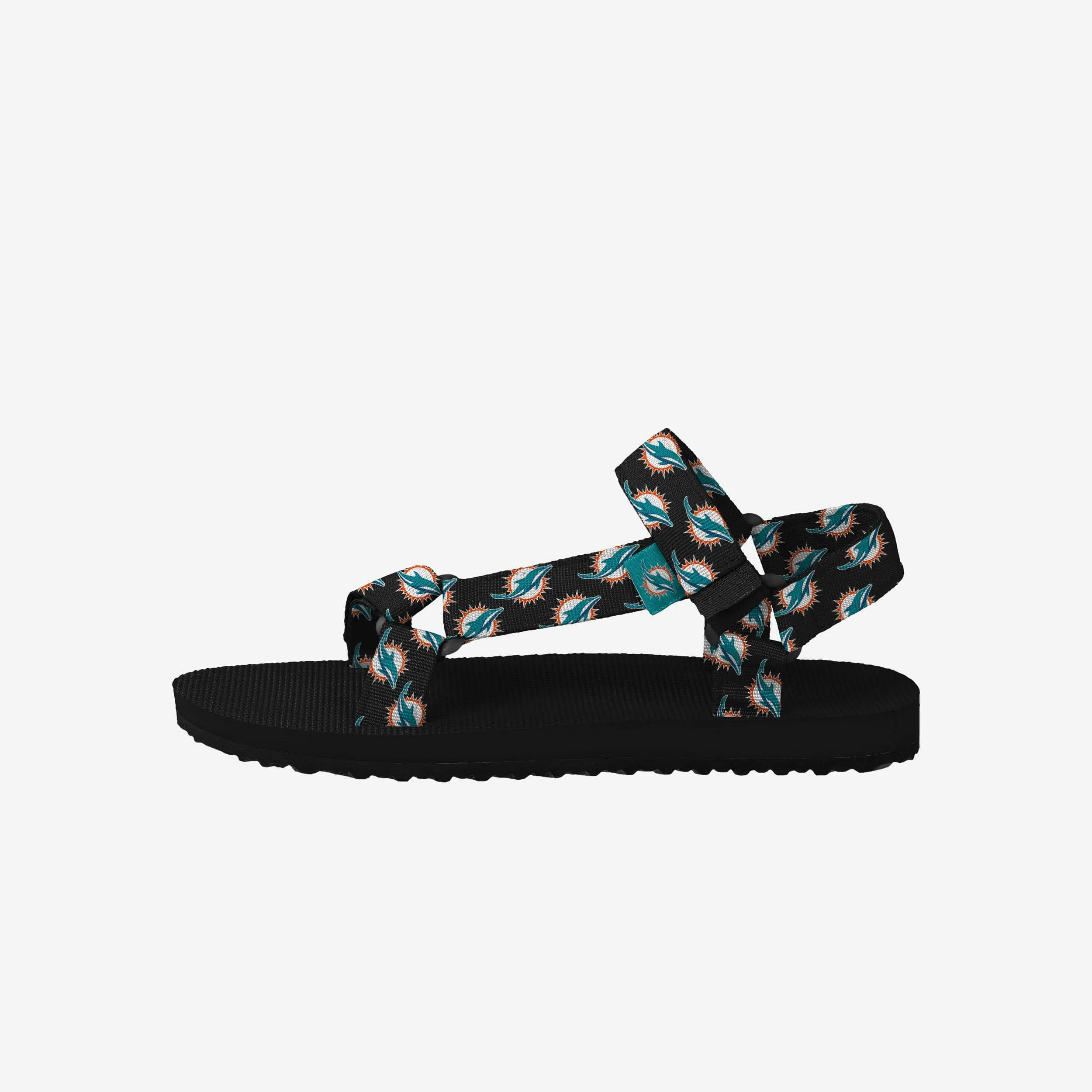 Miami Dolphins Womens Repeat Logo Strap Sandal