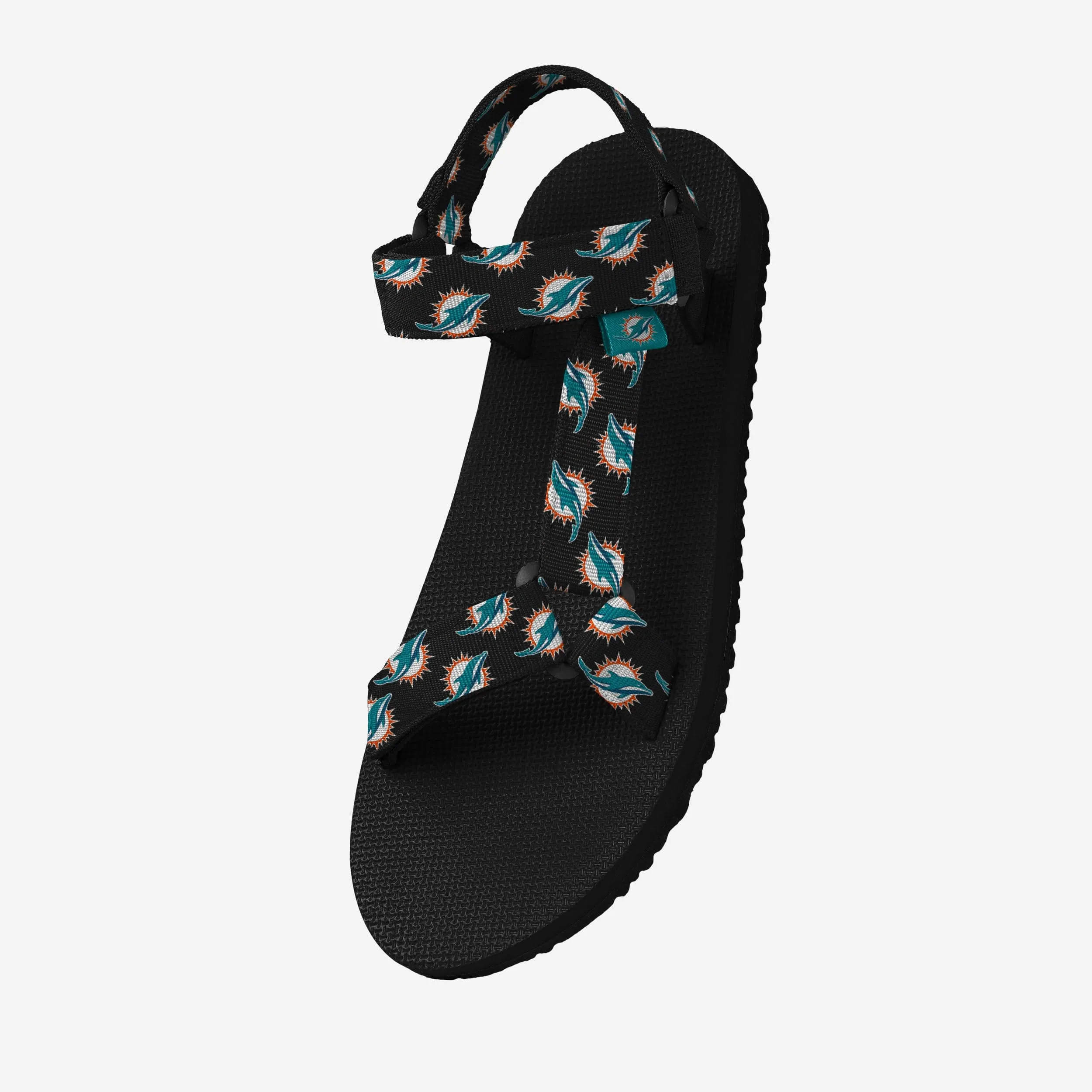 Miami Dolphins Womens Repeat Logo Strap Sandal