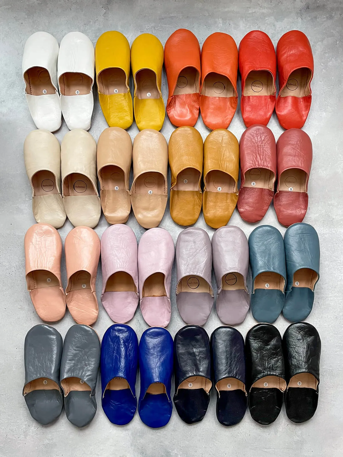 Moroccan Basic Babouche Slippers - Seconds, Large (Assorted Colours)