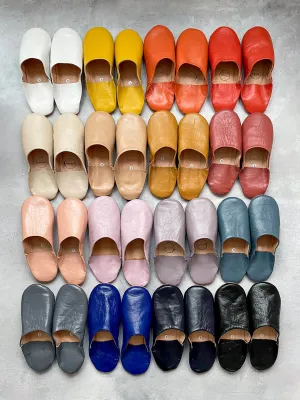 Moroccan Basic Babouche Slippers - Seconds, Large (Assorted Colours)