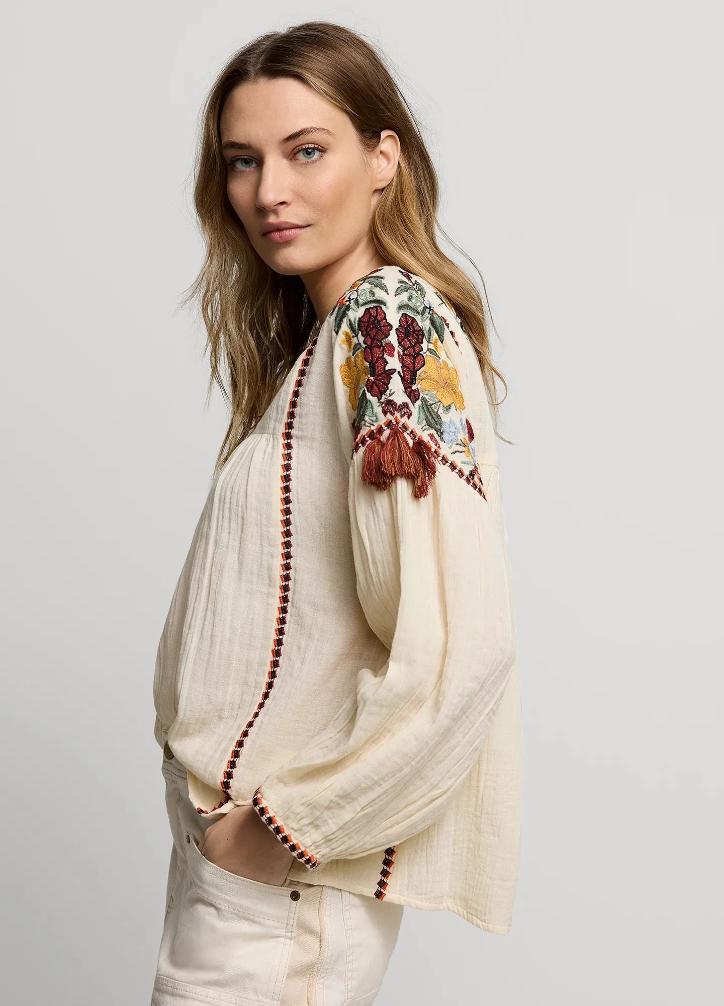 multi embroidered top