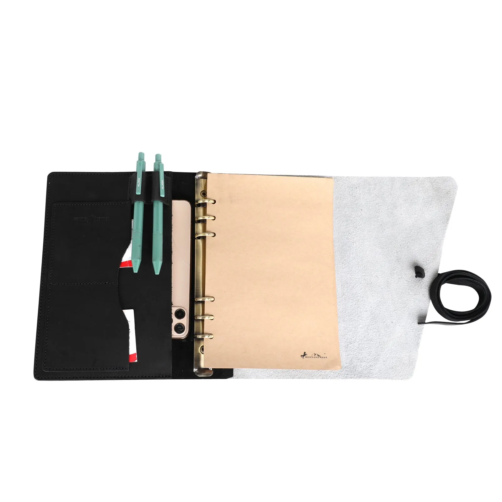 MWL-044 Montana West Genuine Hair-On Cowhide Leather Journal Notebook Handheld Size 6.5" x 9.25" (150 Sheets/300 Pages)