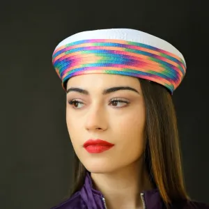 NA99410-Ladies Rainbow Pillbox Dress Hat