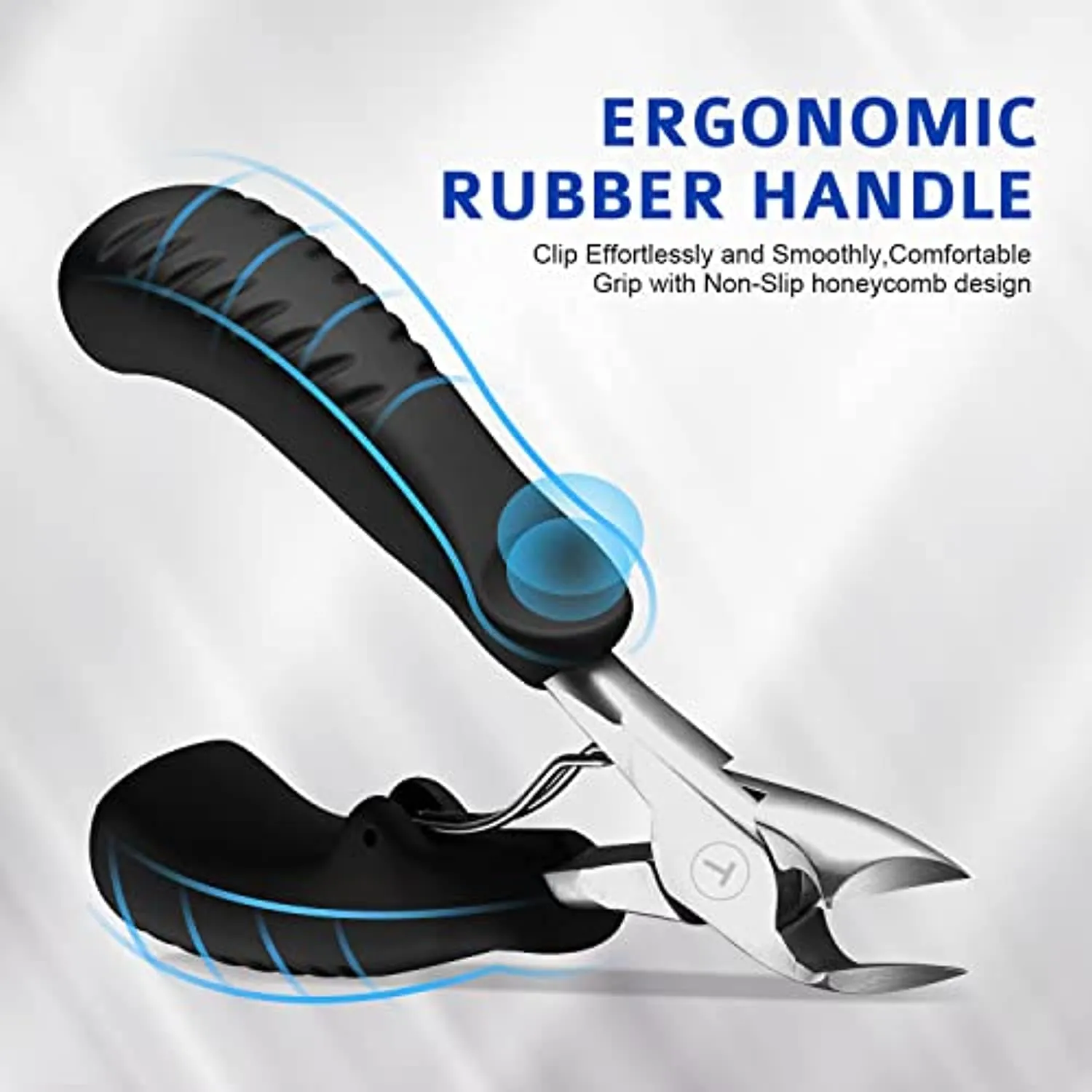 Nail Clipper for Ingrown or Thick Nail, Kaasage Podiatrist Toenail Clippers with Surgical Stainless Steel Sharp Curved Blades & Anti-Slip Handle, Professional Nail Cutter for Men, Women and Seniors