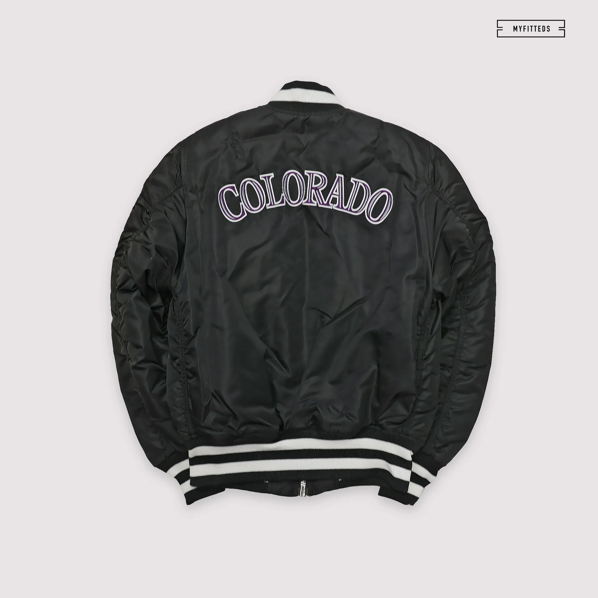 NEW ERA X ALPHA INDUSTRIES COLORADO ROCKIES REVERSIBLE BOMBER JACKET