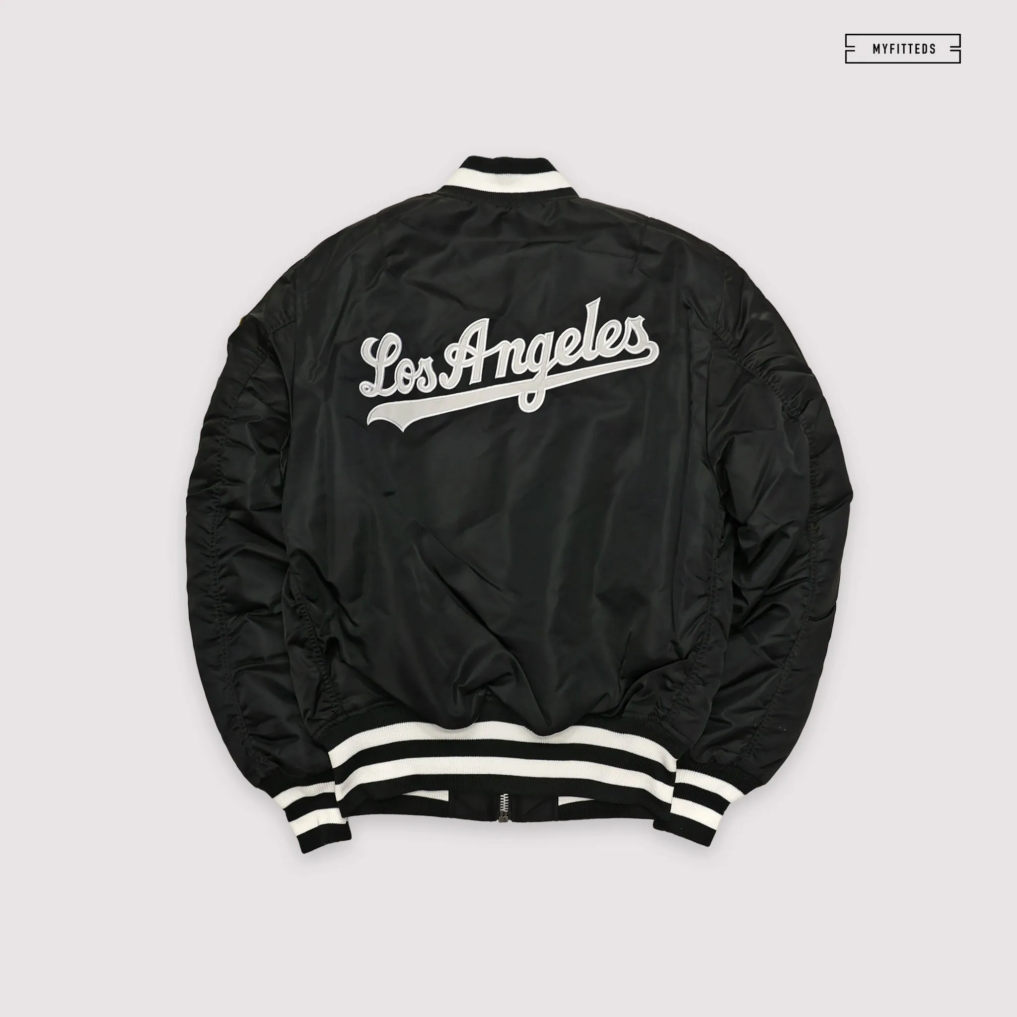 NEW ERA X ALPHA INDUSTRIES LOS ANGELES DODGERS REVERSIBLE BOMBER JACKET
