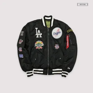 NEW ERA X ALPHA INDUSTRIES LOS ANGELES DODGERS REVERSIBLE BOMBER JACKET