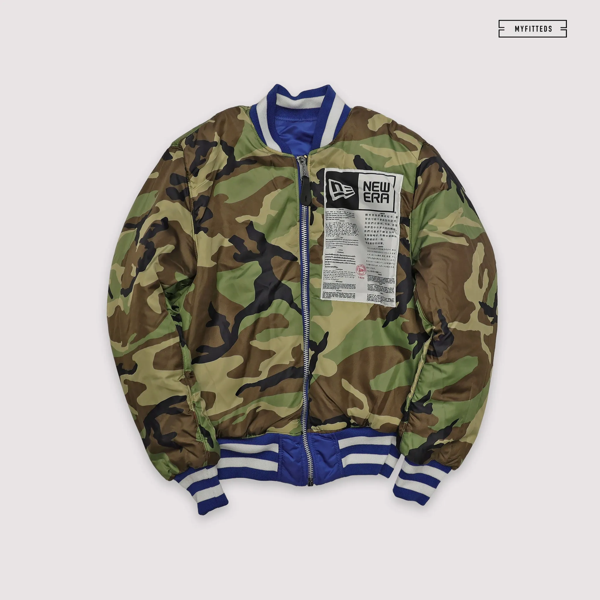 NEW ERA X ALPHA INDUSTRIES MONTREAL EXPOS REVERSIBLE BOMBER JACKET
