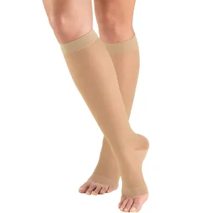 New in package! Truform Knee High Open Toe Stockings / Ladies' Sheer in Light Beige! Great for leg health! Sz S!