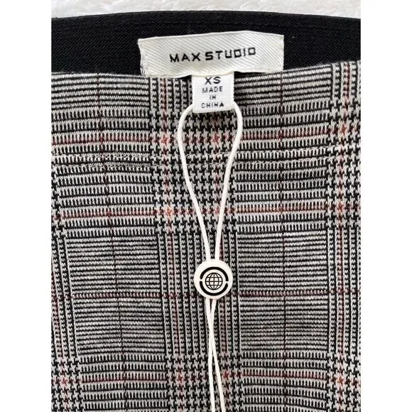 NWT MAX STUDIO Checked A Line Mini Skirt