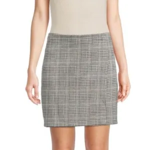 NWT MAX STUDIO Checked A Line Mini Skirt