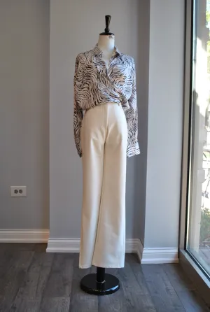 OFF WHITE FAUX LEATHER PANTS