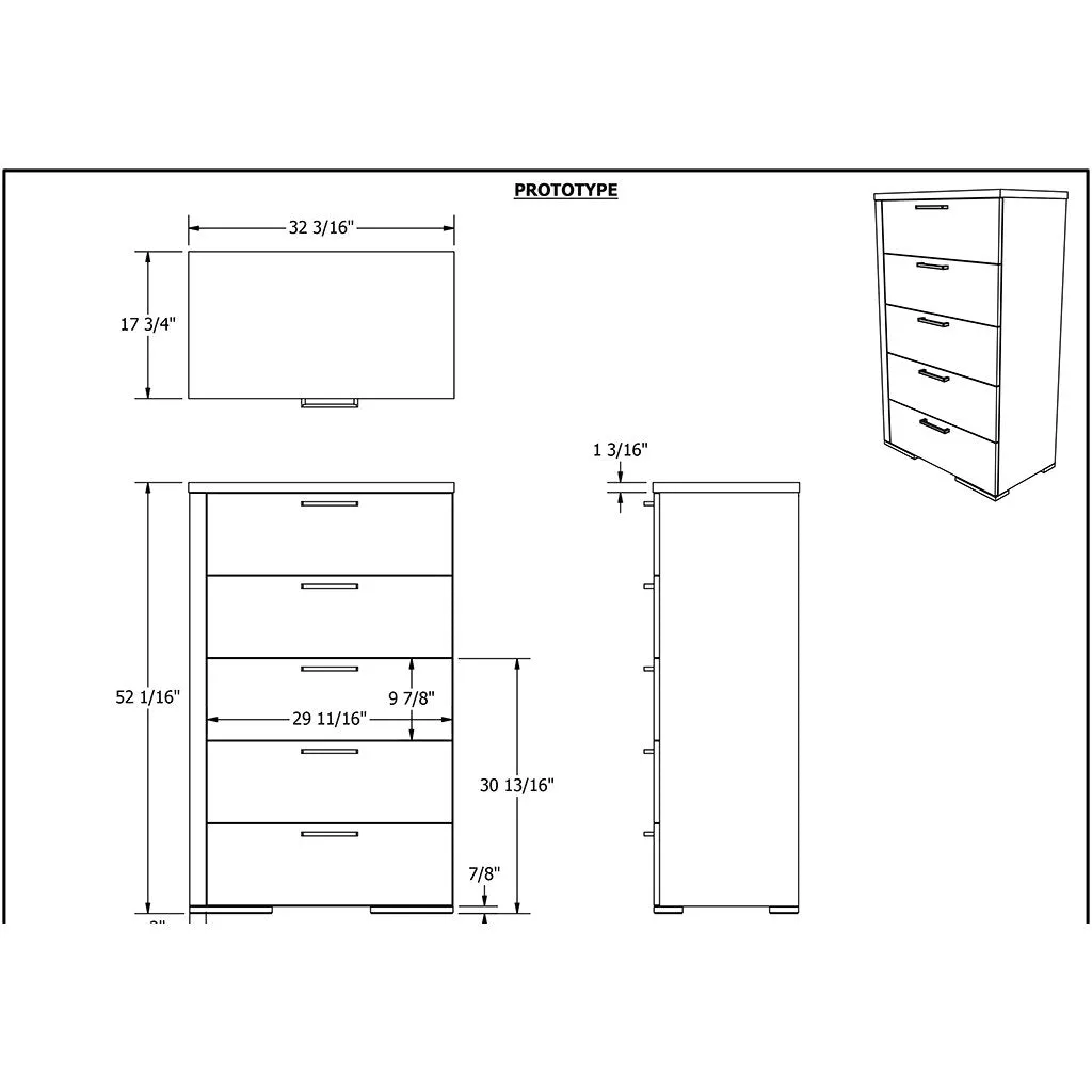 Office drawer 5 - Alpine - White