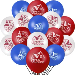Open House Balloons House for Sale Balloons 12 Inches Latex Balloons for Real Estate Balloons Supplies Signs for Open House Yard Sign House Signs Gejoy 60 Pieces