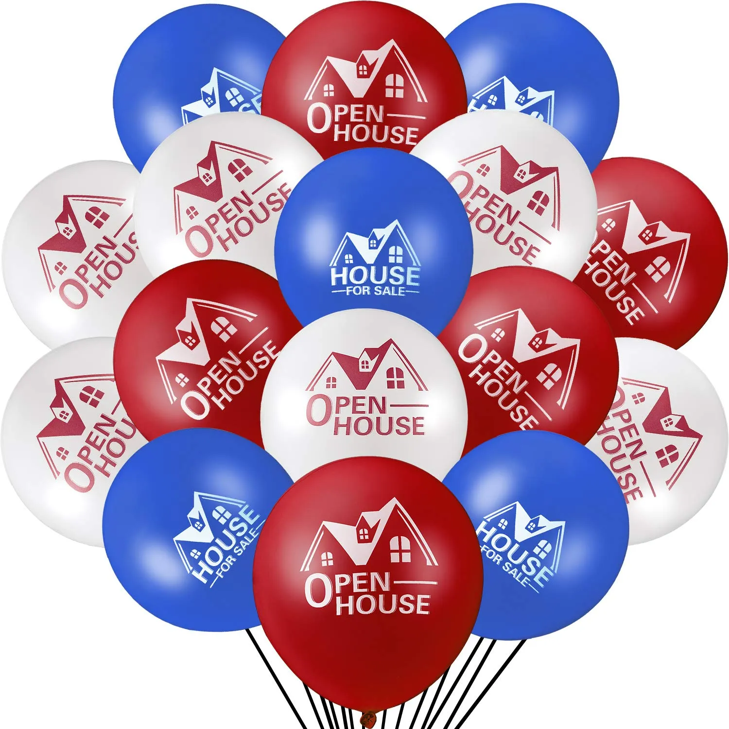 Open House Balloons House for Sale Balloons 12 Inches Latex Balloons for Real Estate Balloons Supplies Signs for Open House Yard Sign House Signs Gejoy 60 Pieces