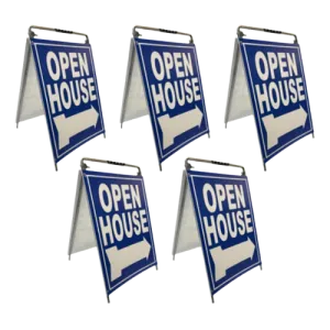 Open House Sign Metal A Frame Kit - 5 Pack - MOD - Blue