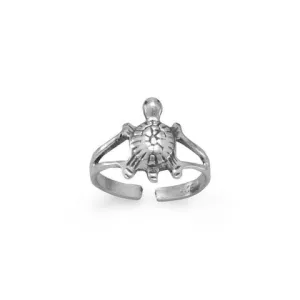 Oxidized Turtle Toe Ring