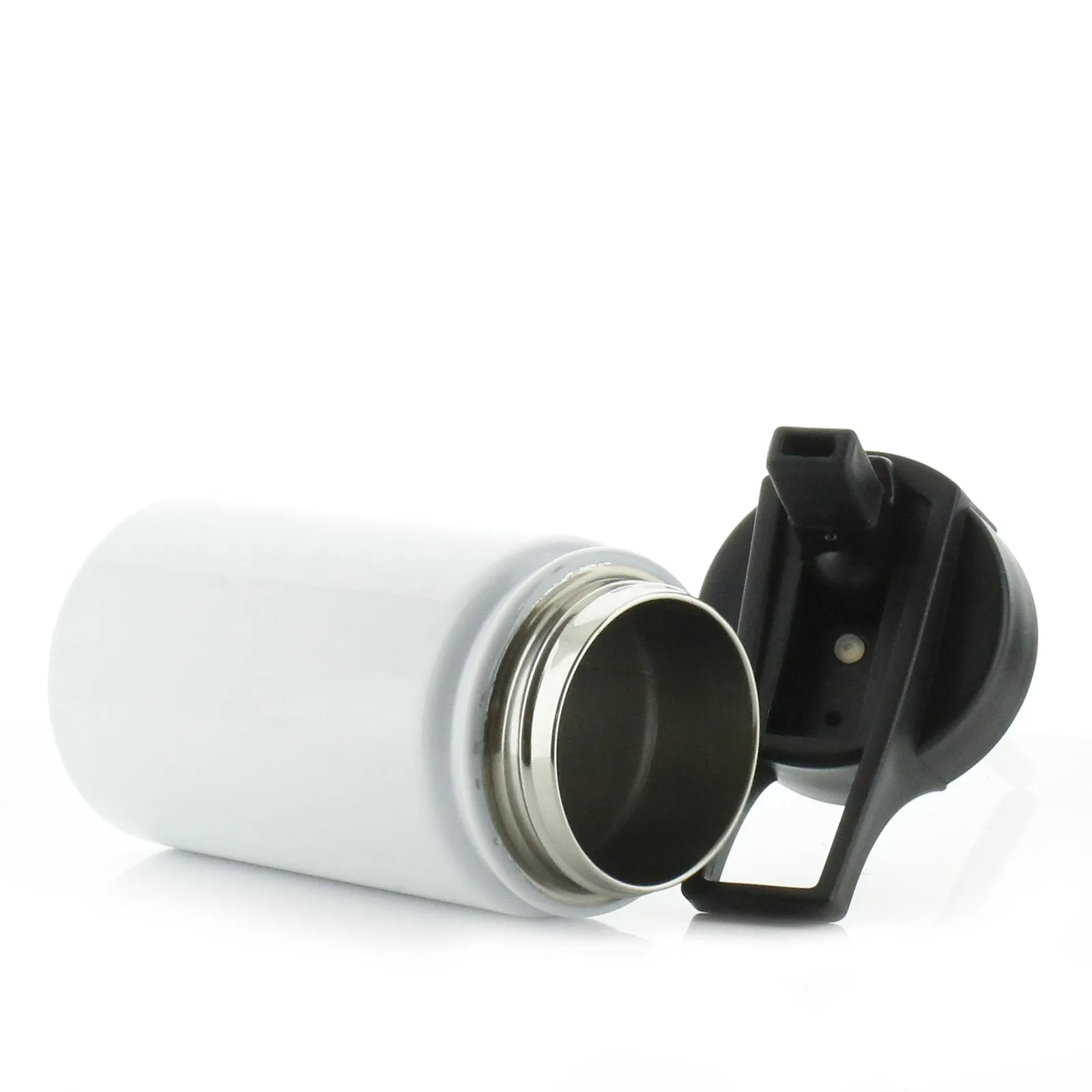 Personalised Cow Skull Feathers and Name White Sports Flask