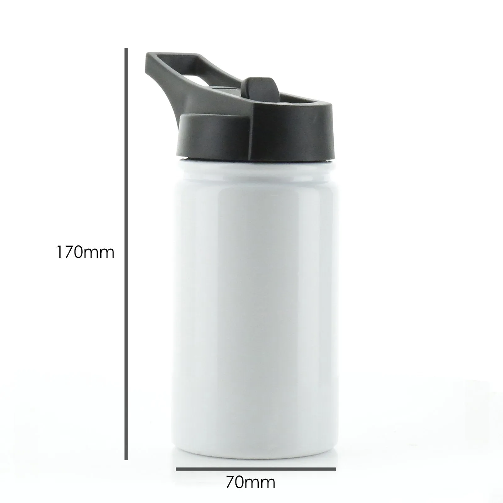 Personalised Cow Skull Feathers and Name White Sports Flask