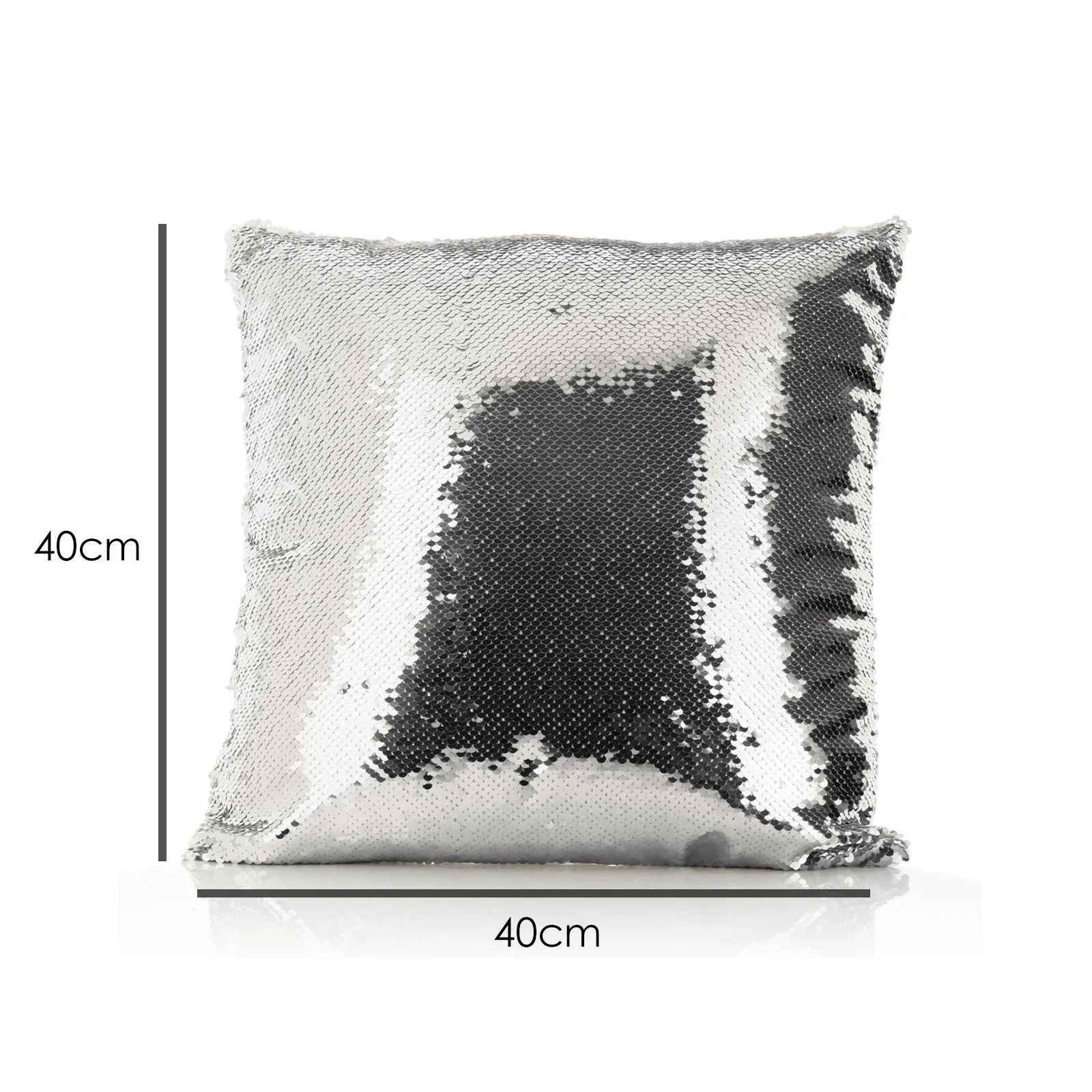 Personalised Sequin Cushion with Brown and White Alpaca Multicolour Flower Wreath and Cute Text