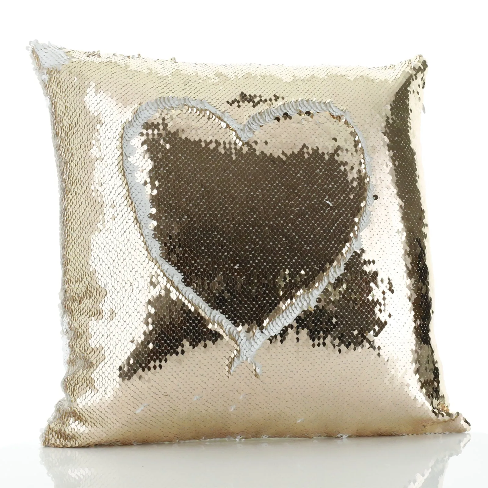 Personalised Sequin Cushion with Brown and White Alpaca Multicolour Flower Wreath and Cute Text