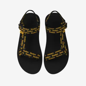 Pittsburgh Steelers Womens Repeat Logo Strap Sandal