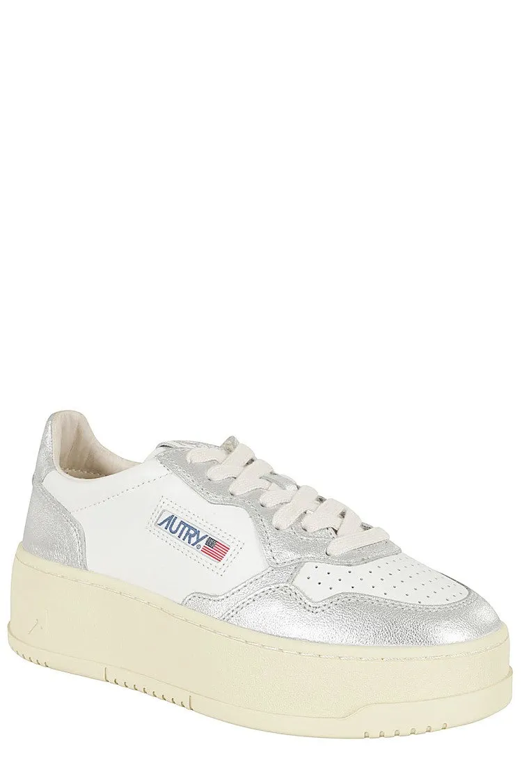 Platform Sneakers With Leather Upper