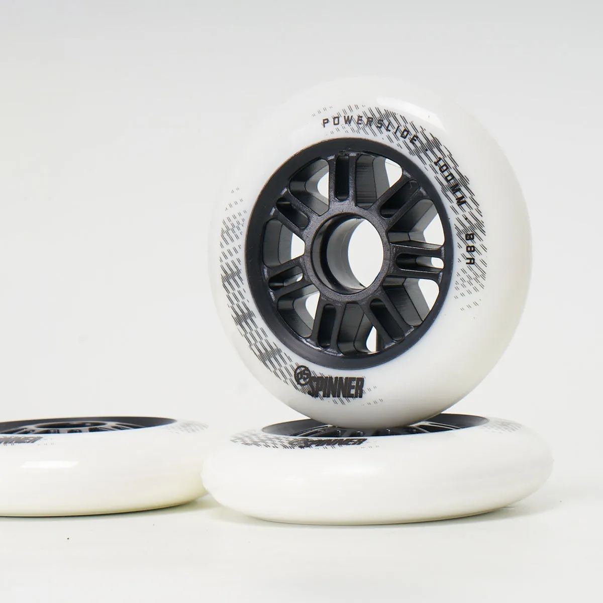 Powerslide Spinner 100mm 88a Wheels - White (3-Set)
